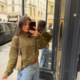 Mila Cardigan in Military Green