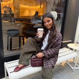 Constance Plaid Shirt in Burgundy - Shipping/Envio from 29/10 to 05/11