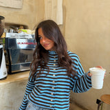 Paris Cardigan in Blue and Brown