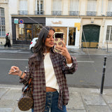 Constance Plaid Shirt in Burgundy - Shipping/Envio from 29/10 to 05/11
