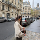 Chaqueta de lana Milano con cinturón en beige