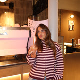 Cleo Cardigan in Pink and Burgundy