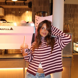 Cleo Cardigan in Pink and Burgundy