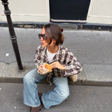 Noémie Plaid Shirt in Brown