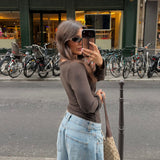 Muse Long Sleeve top in Brown