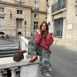 Paris Cardigan in Grey and Red