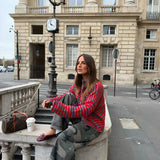 Paris Cardigan in Grey and Red