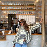 Cleo Cardigan in Grey and Yellow