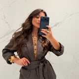 Must-have Belted Blazer in Chocolate