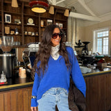 Soft Touch Knit Sweater in Royal Blue